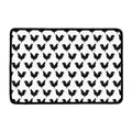 Black And White Rooster Pattern Print Kitchen Mat