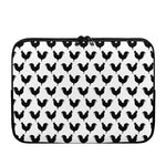 Black And White Rooster Pattern Print Laptop Sleeve