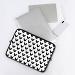 Black And White Rooster Pattern Print Laptop Sleeve