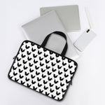 Black And White Rooster Pattern Print Laptop Sleeve With Handle