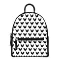 Black And White Rooster Pattern Print Leather Backpack