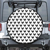 Black And White Rooster Pattern Print Leather Spare Tire Cover