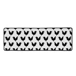 Black And White Rooster Pattern Print Long Kitchen Mat