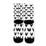 Black And White Rooster Pattern Print Long Socks