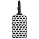 Black And White Rooster Pattern Print Luggage Tag