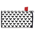 Black And White Rooster Pattern Print Mailbox Cover
