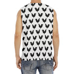 Black And White Rooster Pattern Print Men's Fitness Tank Top