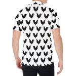 Black And White Rooster Pattern Print Men's Shirt