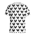 Black And White Rooster Pattern Print Men's Athletic T-Shirt