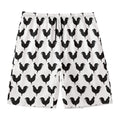 Black And White Rooster Pattern Print Men's Swim Trunks