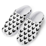 Black And White Rooster Pattern Print Mesh Casual Shoes