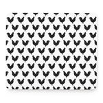 Black And White Rooster Pattern Print Mouse Pad