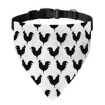Black And White Rooster Pattern Print Over The Collar Dog Bandana