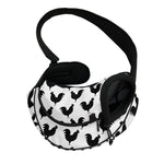Black And White Rooster Pattern Print Pet Sling Carrier
