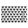 Black And White Rooster Pattern Print Placemat