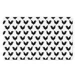 Black And White Rooster Pattern Print Polyester Doormat