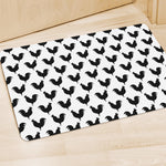 Black And White Rooster Pattern Print Polyester Doormat