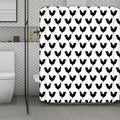 Black And White Rooster Pattern Print Polyester Shower Curtain