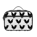 Black And White Rooster Pattern Print Portable Lunch Bag