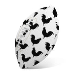 Black And White Rooster Pattern Print Rugby Ball
