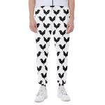 Black And White Rooster Pattern Print Scuba Joggers