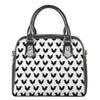 Black And White Rooster Pattern Print Shoulder Handbag