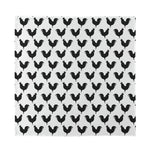 Black And White Rooster Pattern Print Silk Bandana