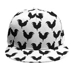 Black And White Rooster Pattern Print Snapback Cap