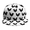 Black And White Rooster Pattern Print Snapback Cap