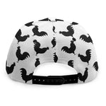 Black And White Rooster Pattern Print Snapback Cap