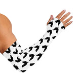 Black And White Rooster Pattern Print Sun Protection Arm Sleeves