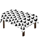 Black And White Rooster Pattern Print Tablecloth