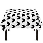 Black And White Rooster Pattern Print Tablecloth
