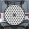 Black And White Rooster Pattern Print Tire Cover With Camera Hole