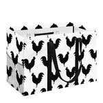 Black And White Rooster Pattern Print Utility Tote Bag