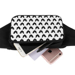 Black And White Rooster Pattern Print Waist Bag