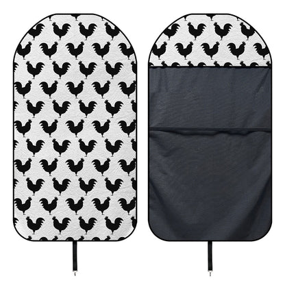 Black And White Rooster Pattern Print Waterproof Car Seat Cover