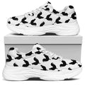 Black And White Rooster Pattern Print White Chunky Shoes