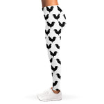 Black And White Rooster Pattern Print Women's Leggings