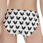 Black And White Rooster Pattern Print Women's Panties