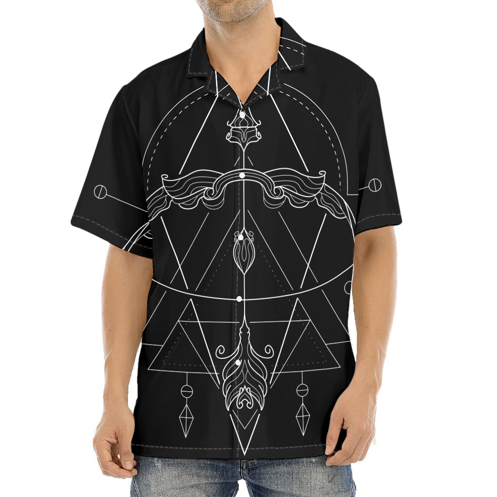 Black And White Sagittarius Sign Print Aloha Shirt