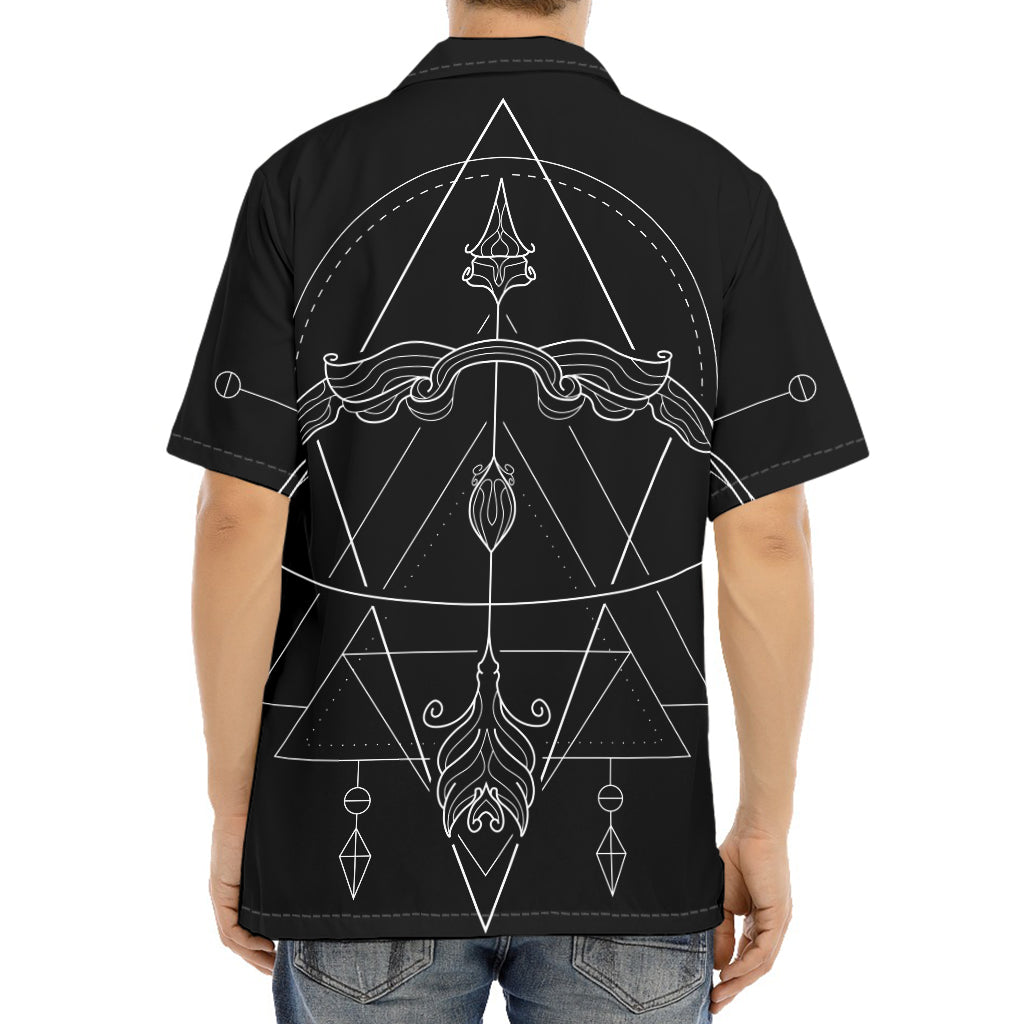 Black And White Sagittarius Sign Print Aloha Shirt