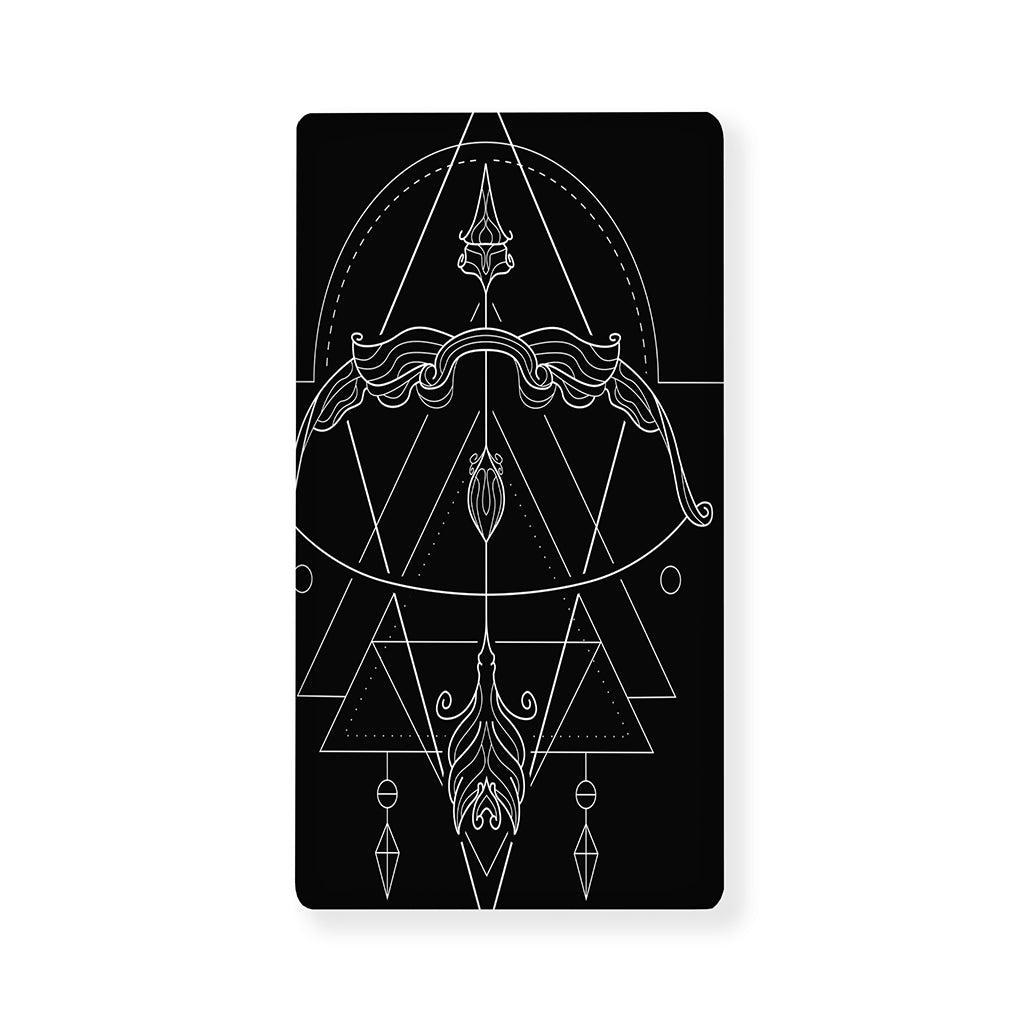 Black And White Sagittarius Sign Print Baby Crib Sheet