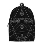 Black And White Sagittarius Sign Print Backpack