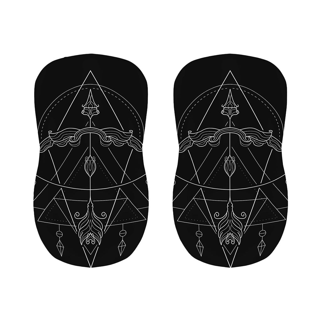 Black And White Sagittarius Sign Print Bar Stool Covers