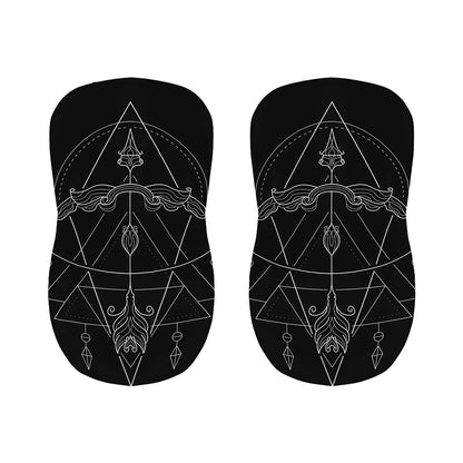 Black And White Sagittarius Sign Print Bar Stool Covers