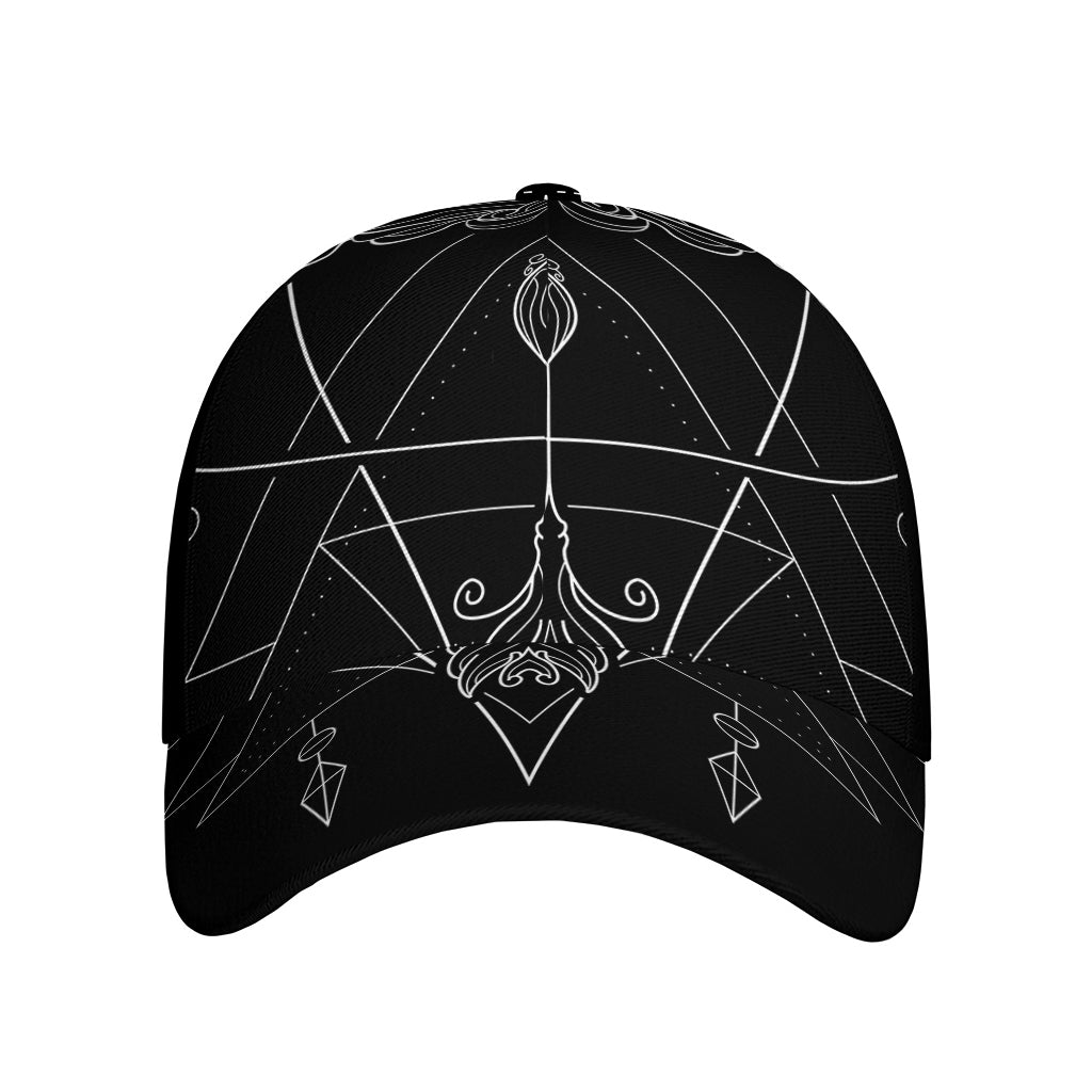 Black And White Sagittarius Sign Print Baseball Cap