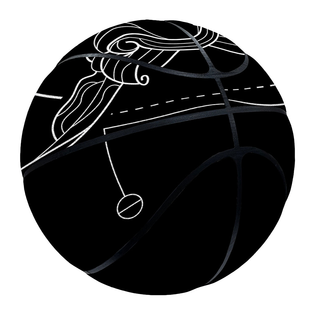 Black And White Sagittarius Sign Print Basketball