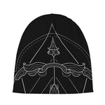 Black And White Sagittarius Sign Print Beanie