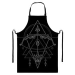 Black And White Sagittarius Sign Print Bib Apron With Pocket